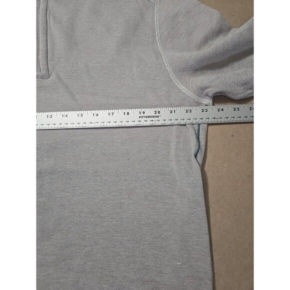 Quarter Zip Pullover Men's Casual Long Sleeve Top Gray Blue‎ Large - Picture 4 of 13